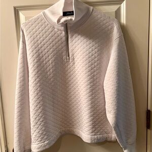 Ralph Lauren White Quilted Golf Pullover